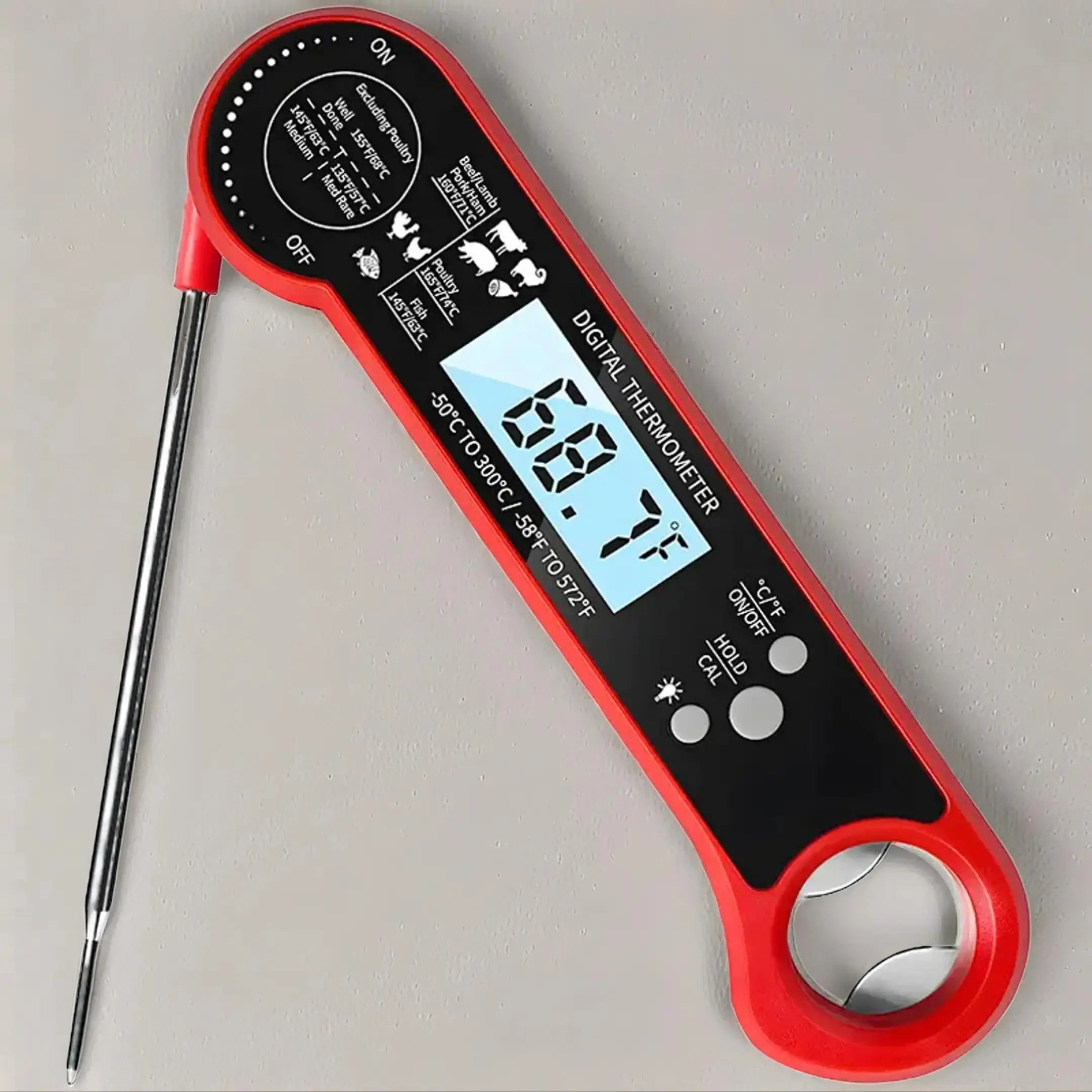 Digital Meat Thermometer, Food Thermometer, 1 Count Instant Reading Measuring Meat Thermometer, Digital Probe for Kitchen Accessories, Kitchen Gadgets for Grilling and Cooking, Kitchenware