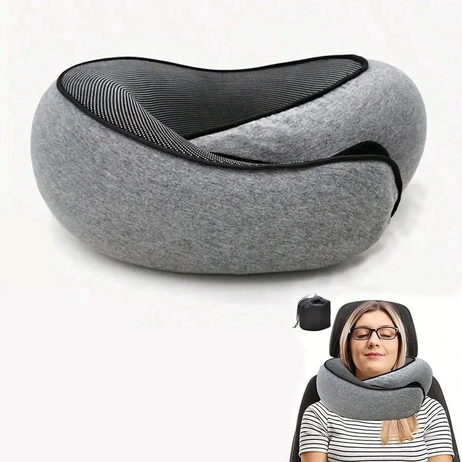 Travel Neck Pillow, Breathable Comfortable Memory Foam Neck Pillow, Travel Nap Pillow with Storage Bag, Valentine'S Day Gift, Supportive Memory Foam