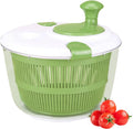 Large Salad Spinner with Lid, 5 Qt Capacity, Manual Vegetable Dryer with Double-Lock Handle, Quick and Easy Multi-Use Lettuce Spinner, Vegetable Dryer, Fruit Washer