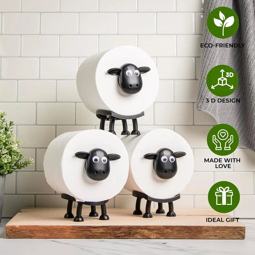 3Pcs Interesting Sheep Tissue Holder, Household Necessities in 2026, 3D Printed Toilet Roll Holder Kitchen Towel Holder