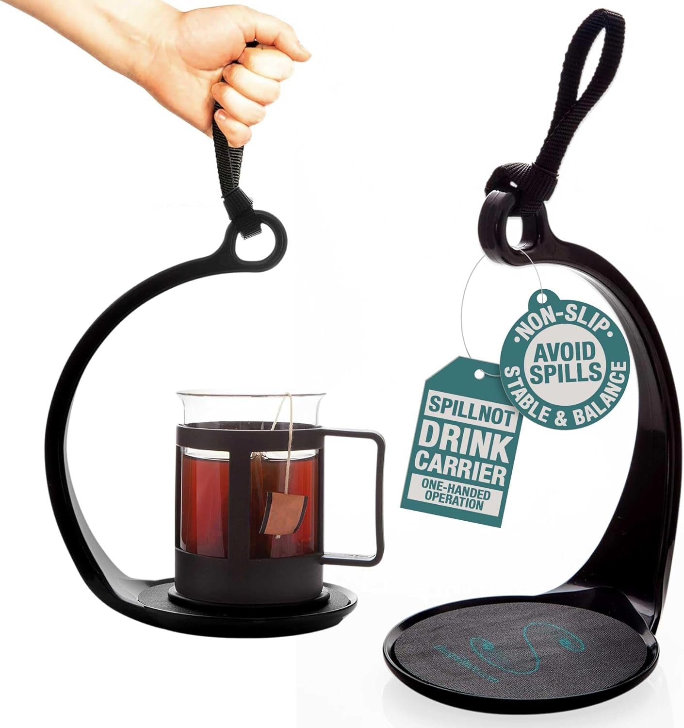 The Non-Slip Cup Holder Drink Tray, Durable, Non-Mess, Innovative Handheld Beverage Carrier
