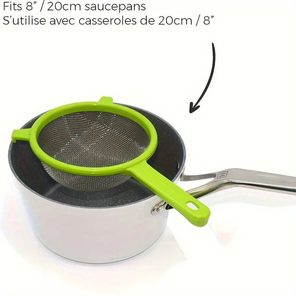 Easy-To-Clean 4Pcs Kitchen Strainer Set with Handles, Kitchen Strainer Utensils, Kitchen Accessories, Perfect for Powdered Sugar, Soy Milk, Flour & Rice Washing, Essential Baking Gadgets, Food Colander Kitchenware