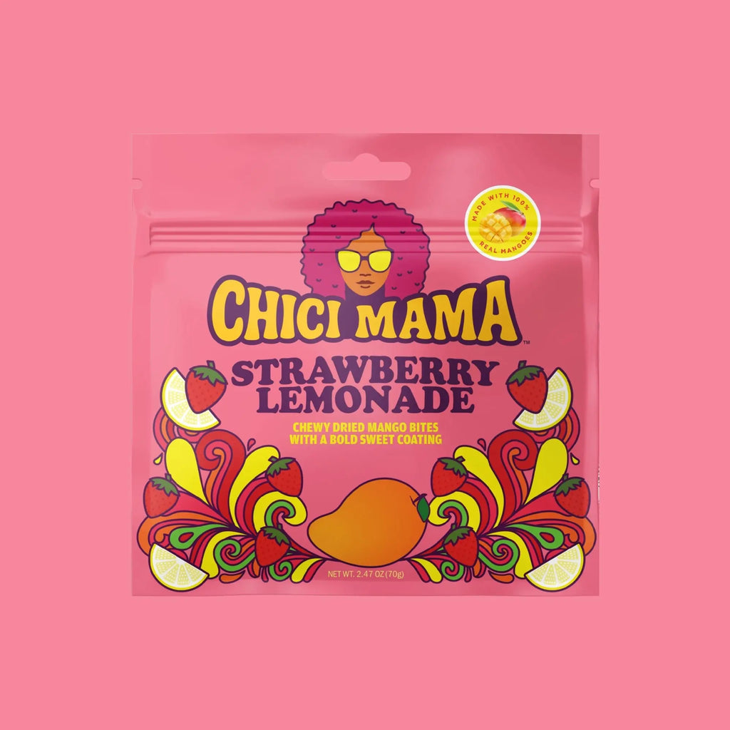 Chici Mama Strawberry Lemonade Dried Mango Snack | Sweet & Spicy Dried Mango | Better-For-You Sweet Treat | Made from 100% Real Mangoes