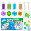 Toilet Flower Gel Stamp, Dual-Color Toilet Bowl Cleaner Gel, Long-Lasting Fresh Scent, Deodorizing Toilet Freshener for Bathroom, 4+1 Value Pack