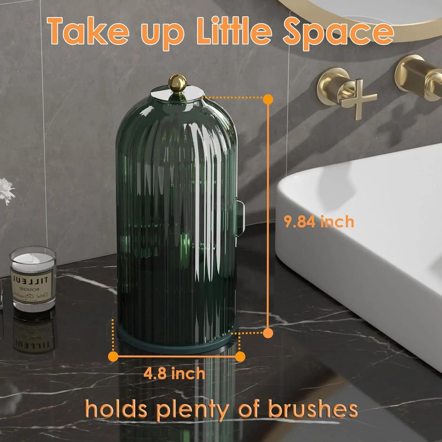 [Summervibes] 2-Count Toothbrush Holder Set - Modern Countertop Bathroom Decor, Stylish & Durable Toothpaste Organizer for Easy Storage