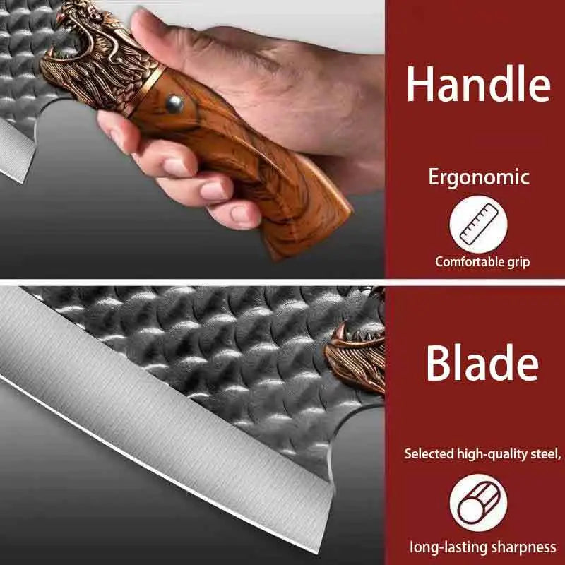 An Excellent Stainless Steel Kitchen Knife, Multifunctional Chef Knife, Bone Cutting Knife, Professional Slicing Knife Ergonomic Handle Design This Knife Will Make Your Kitchen Time Simpler and More Enjoyable a Surprising Gift