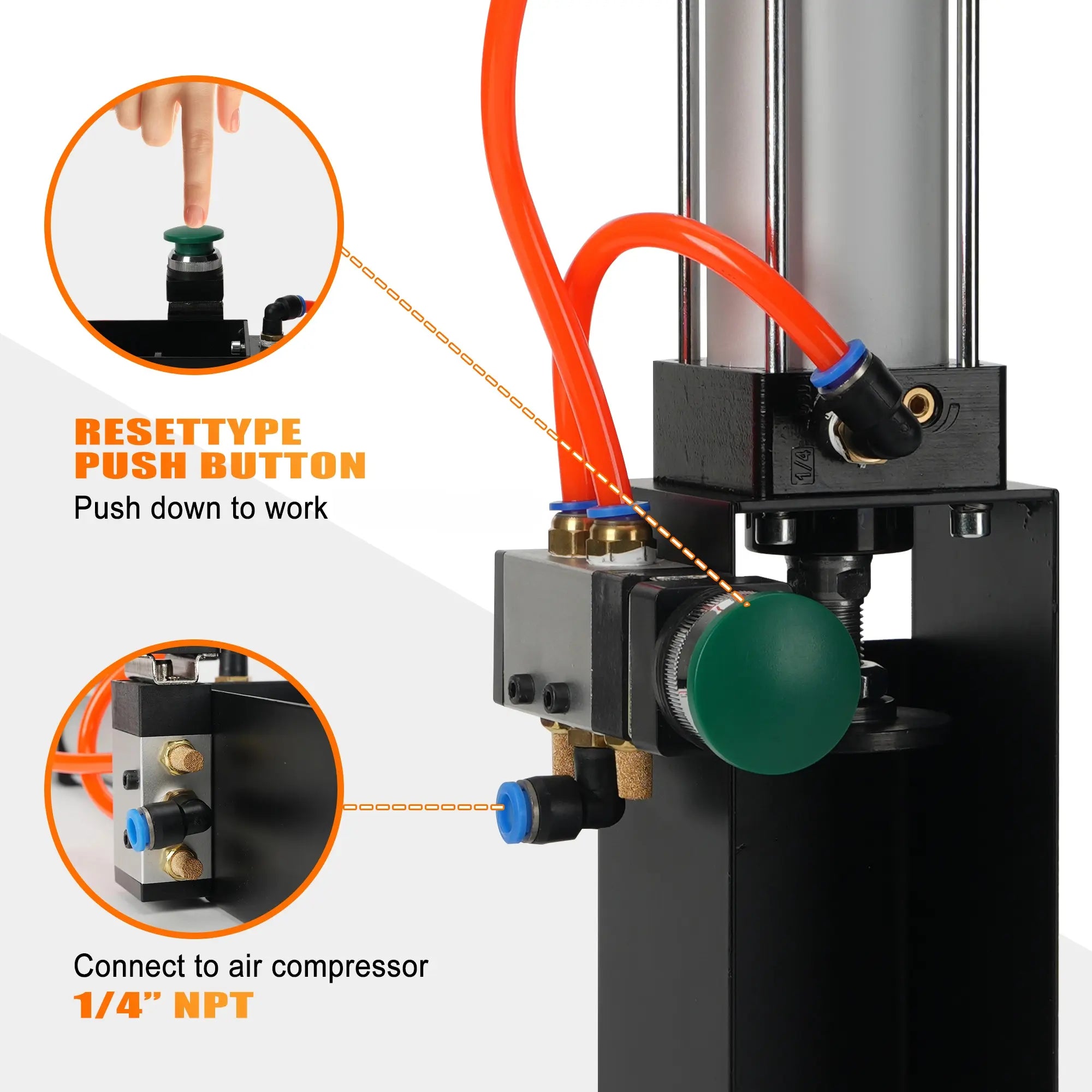 【Fathersday Gift】Kaitnax Can Crusher, Heavy Duty Pneumatic Cylinder Soda Beer Can Crusher, Eco-Friendly Recycling Tool