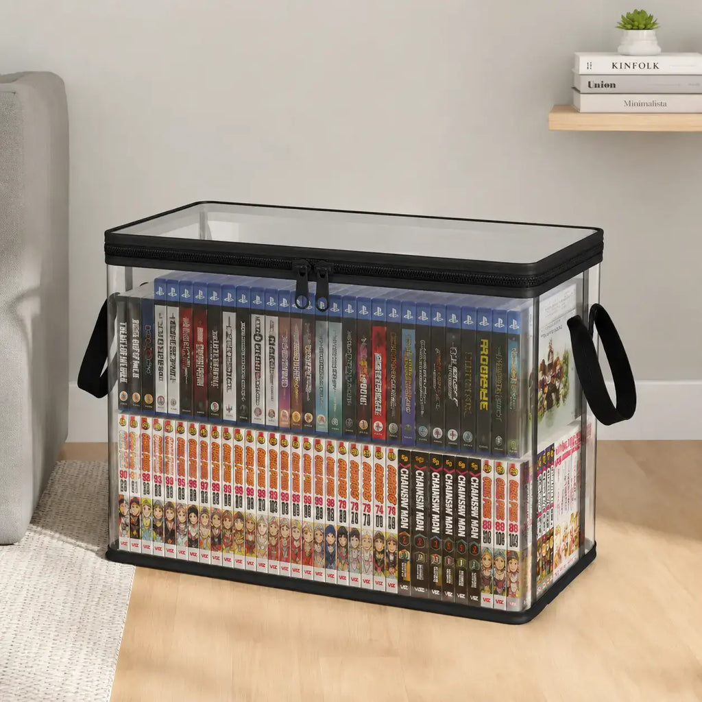 【 Free Shipping 】Large Clear Thick Plastic Storage Box with Hinged Lid, Camping, Travel, Attic and Movingheavy-Duty Durable High Capacity Organizer, Perfect for Home,