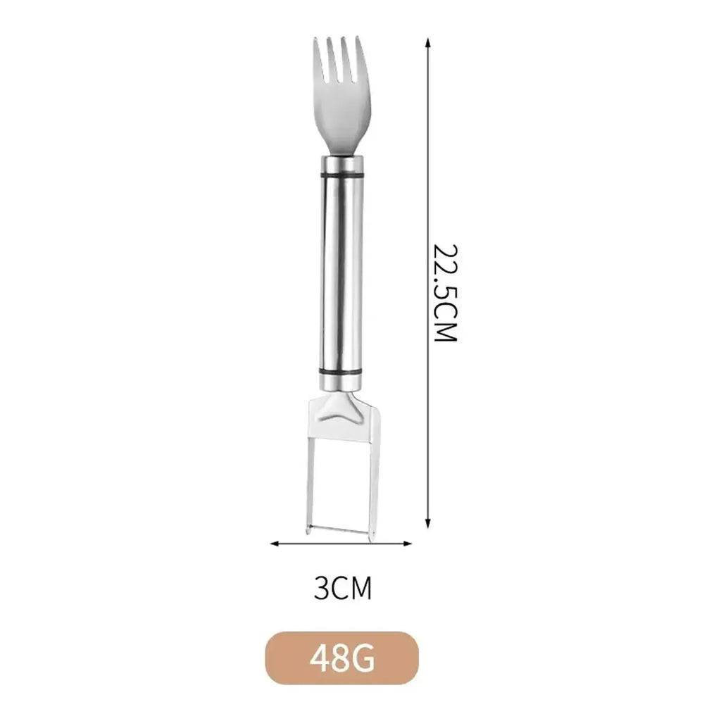 【2 Count】Watermelon Fork Slicer Cutter Slicertool,2-In-1 Stainless Steel Fruit Cutter,Dual Head Fruit Forks Slicer Knife with round Handle,Fruit Cutting Kitchen Utensils,Portable Modern,Mirrorzone.Smartliving
