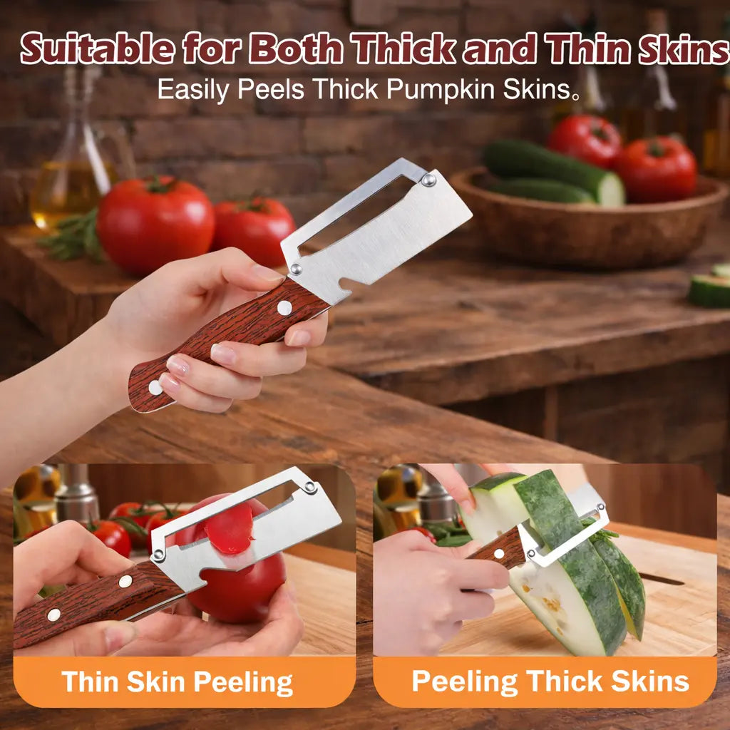 AA 2-In-1 Fruit & Veggie Peeler Kitchen Gadget, Sharp Stainless Steel Blade, Upgraded Ergonomic Comfort Non-Slip Grip, Multi-Functional Kitchen Utensil with Bottle Opener for Efficient Peeling