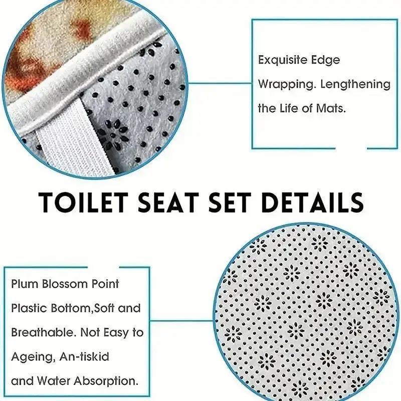 1/4 Pcs Elegant Floral Pattern Bathroom Curtain Set, Festive Design, Non-Slip Floor Mat, U-Shaped Rug, Toilet Seat Cover, Perfect for Bathroom Decoration, Partition, Beautify the Space, 12 Free Shower Curtain Hooks, Bathroom Decoration Accessories