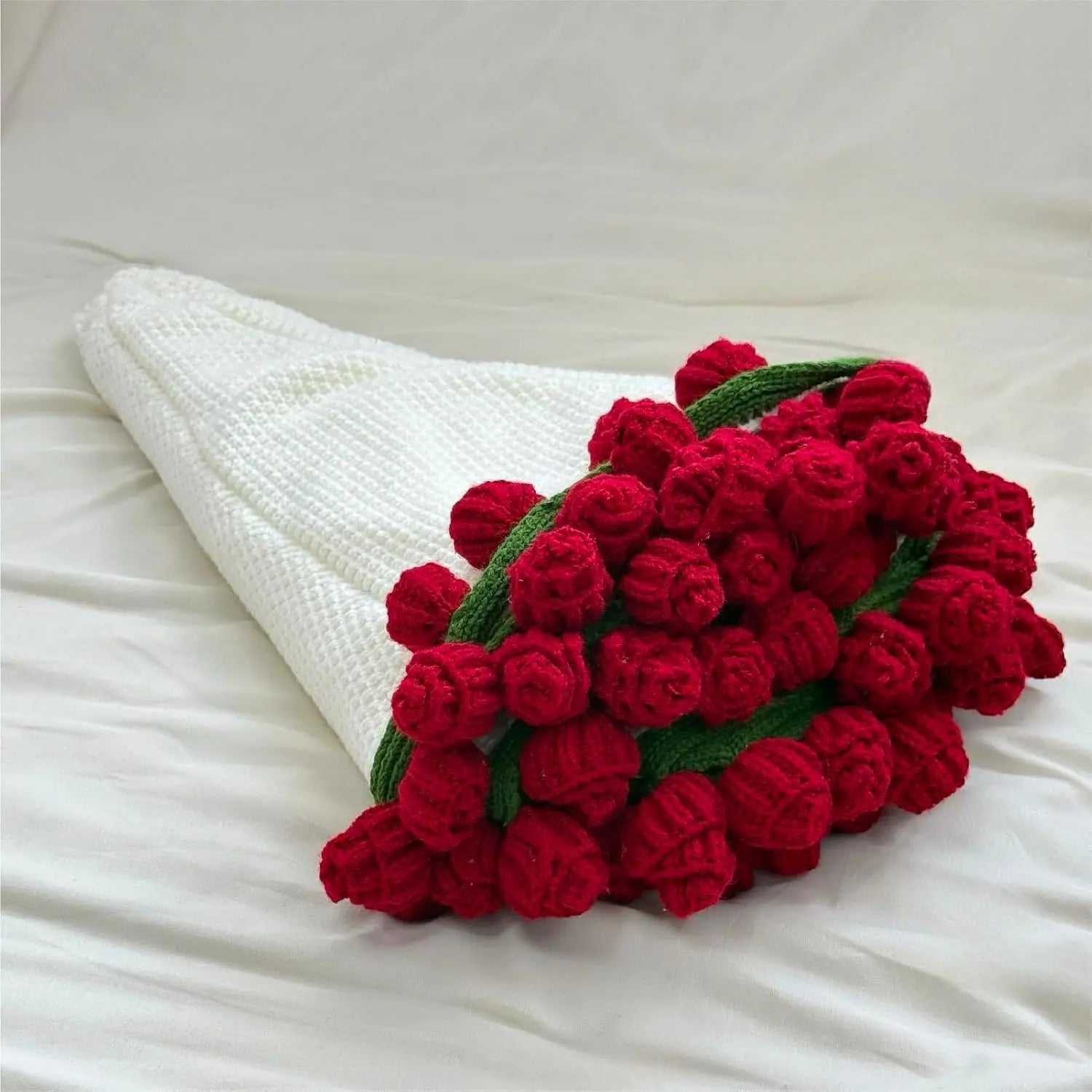 Crochet Flowers Bouquet Blanket, Handmade Rose Blanket, 24-43Inch round Floral Soft and Lightweight Romantic Gifts for Birthday, Wedding, Home Decor, Bed, Sofa-Finished Product，Mother'S Day Gift