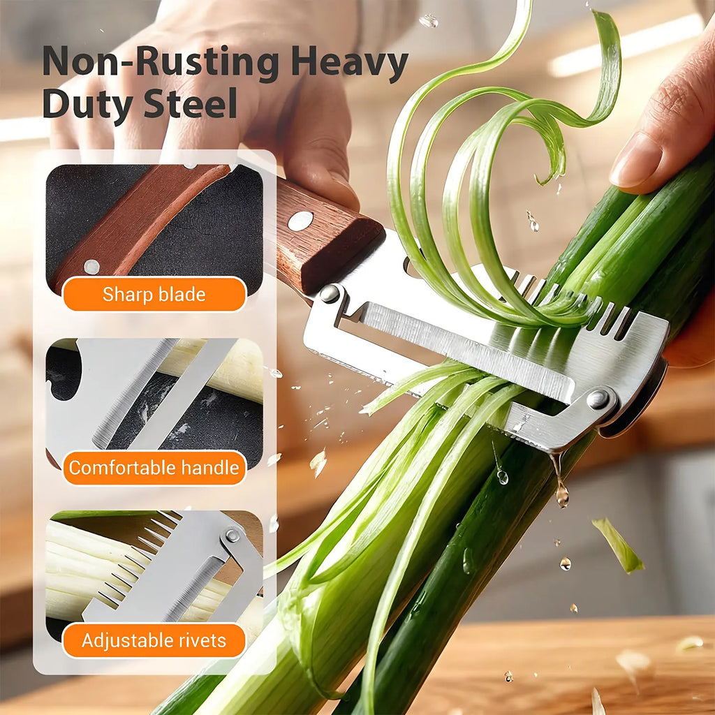 Vegetable Peeler for Kitchen,Multi-Functional Peeler Ultra-Sharp Stainless Steel Blade with Wooden Handle and Bottle Opener, for Vegetables or Fruits That Need to Be Peeled (2 Pcs)