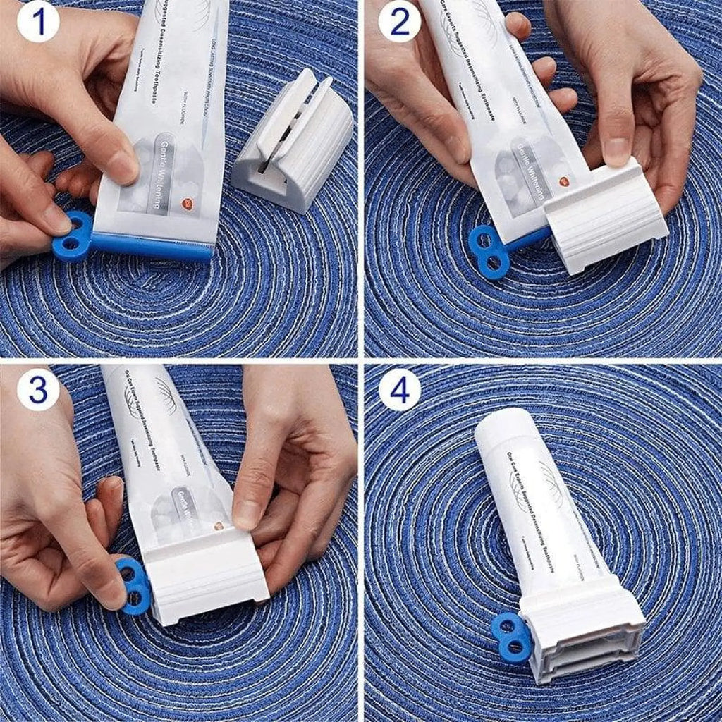 Rolling Toothpaste Squeezer and Dispenser Stand - Manual Toothpaste Wringer Tool for Bathroom Use, Ideal Gift in Plastic and Aluminum