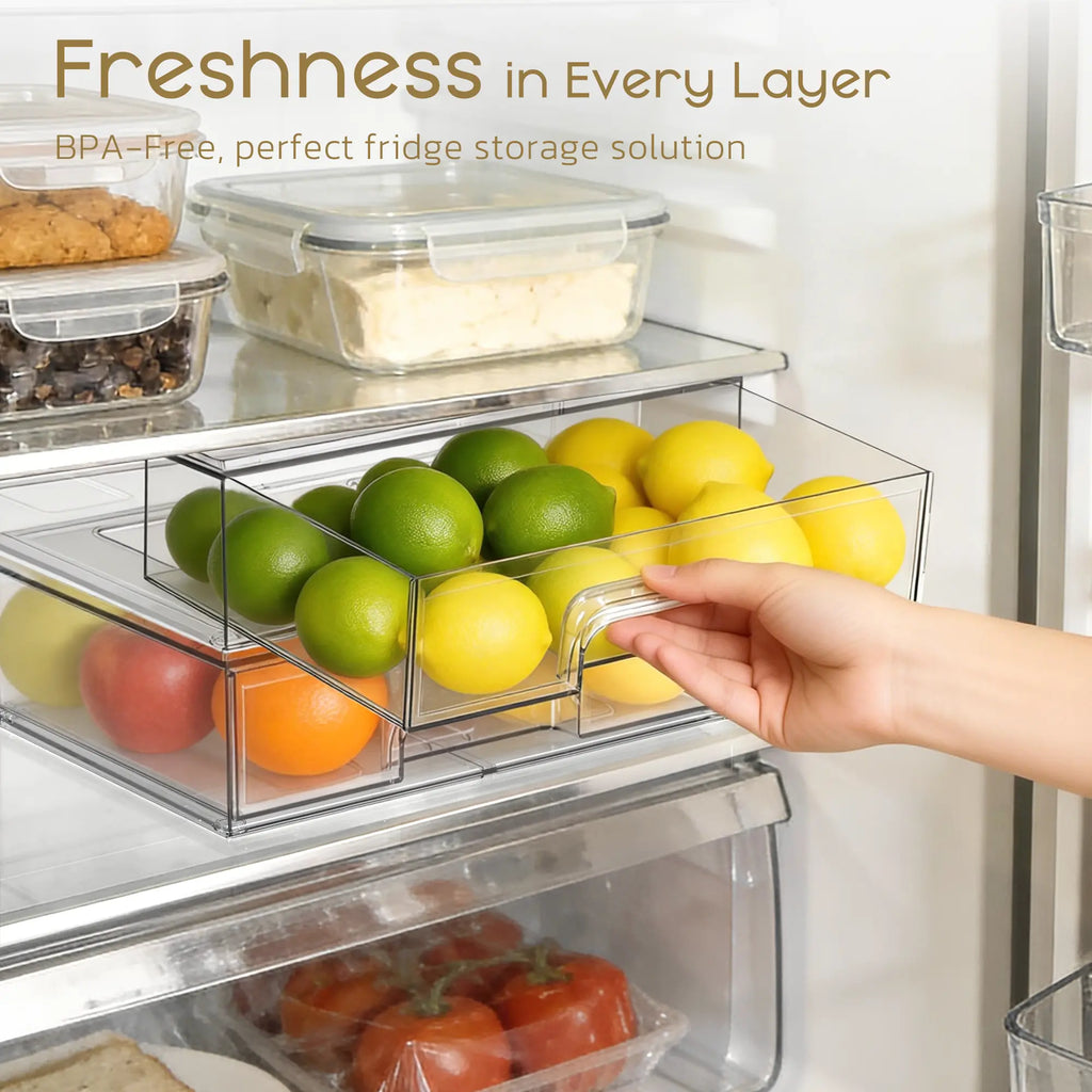 Criusia Stackable Storage Drawers, Transparent Plastic Storage Boxes, Suitable for Storing Baby Products, Bottles, Cosmetics, and for Use in Dressing Tables, Bathrooms, Cabinets, and Storage Rooms. Bpa-Free, Safe and Reliable.