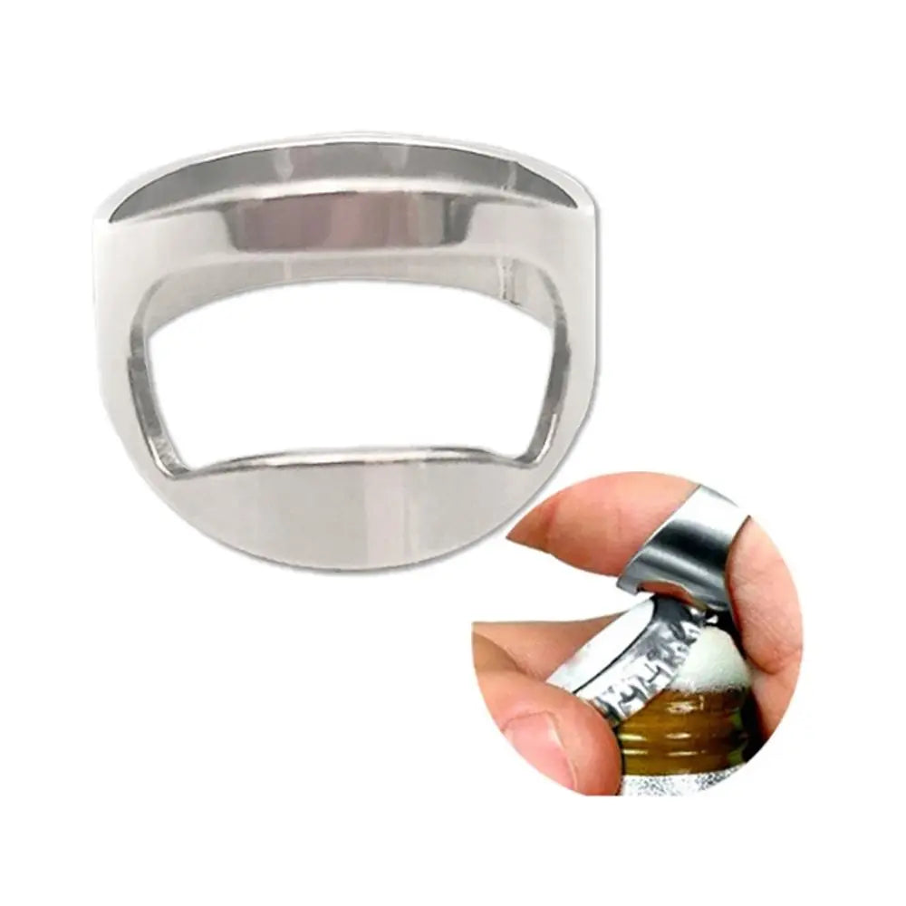 Stainless Steel Finger Ring Beer Opener, 1 Count/4 Counts Creative Beer Bottle Opener, Portable Size Kitchen Gadgets Kitchenware Utensils Bottle Opener for Home Kitchen