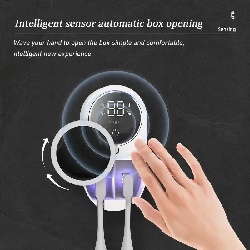 Smart Toothbrush Holder, USB Charging Toothbrush Disinfector Box, UV Toothbrush Sanitizer, Automatic Induction Toothbrush Stand, Toothbrush Storage, Bathroom Accessory #GLOBAL PICKS
