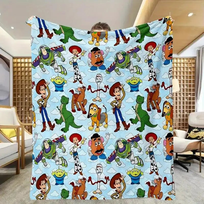 [Summervibes] DISNEY CLASSIC Toy Story Character Pattern Cartoon Blanket, Stylish and Casual for Napping, Office, Sofa or Car - Outdoor Camping or Christmas Gift, Home Decor, Gift