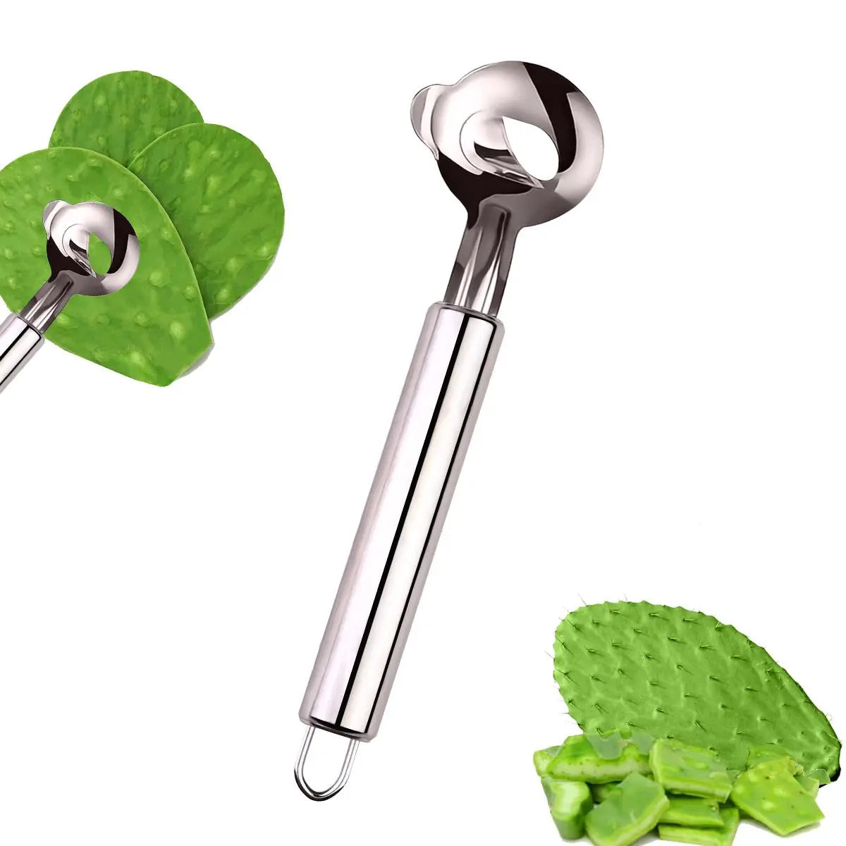 Stainless Steel Kitchen Tool Set | Cactus & Rouge Peeler, Multi-Functional Spoon-Shaped Noodle Cutter, Easy-To-Use for Home and Restaurant Use #Summervibes