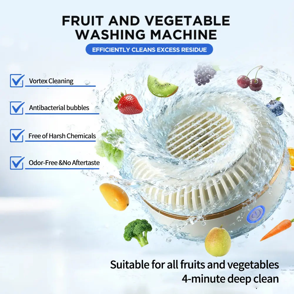 Ydroxyl Ion Fruit & Vegetable Washer - Deep Clean for Produce, Meat & Seafood,Rotatable Fruit and Vegetable Purifier Removes Surface Dirt & Residues Naturally,Portable Kitchen Helper