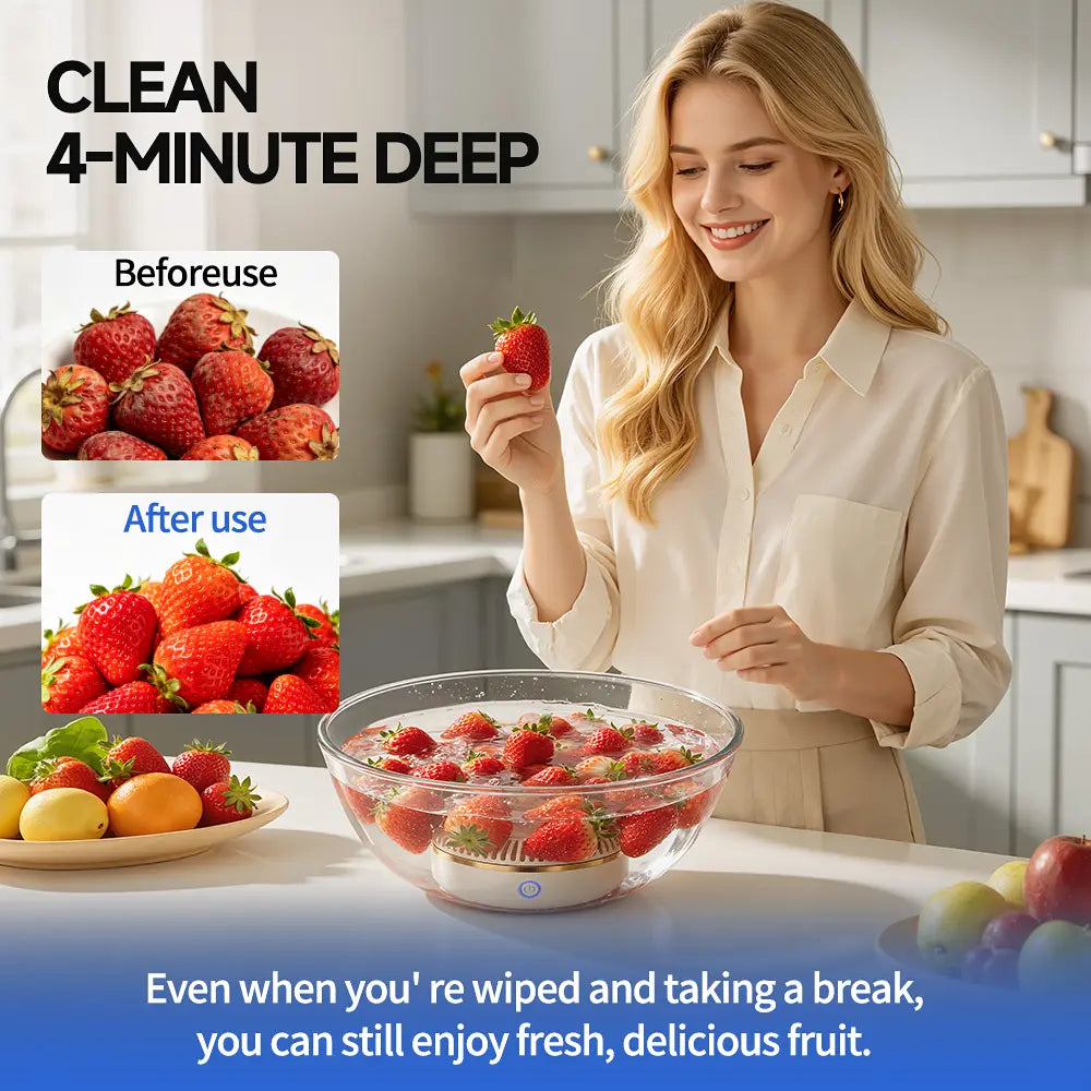 Ydroxyl Ion Fruit & Vegetable Washer - Deep Clean for Produce, Meat & Seafood,Rotatable Fruit and Vegetable Purifier Removes Surface Dirt & Residues Naturally,Portable Kitchen Helper