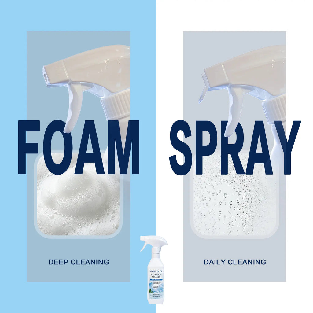 FREEDAZE Hard Water Stain Remover & Soap Scum Cleaner for Shower Glass, Bathtub & Tile - Bathroom Cleaning Spray with Brush | Heavy Duty Grout Cleaner