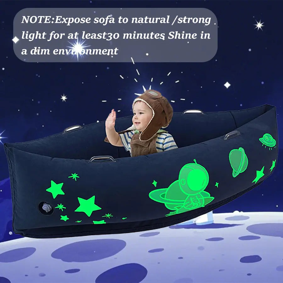 Sensory Peapod Chair for Kids with Luminous Space Printi60Inches Sensory Canoe for Autism Childreninbedroom,Kitchen, Nursery & Daycare,Room Must Havesandelectric Air Pump,Space Blue Easter Toys for Kids