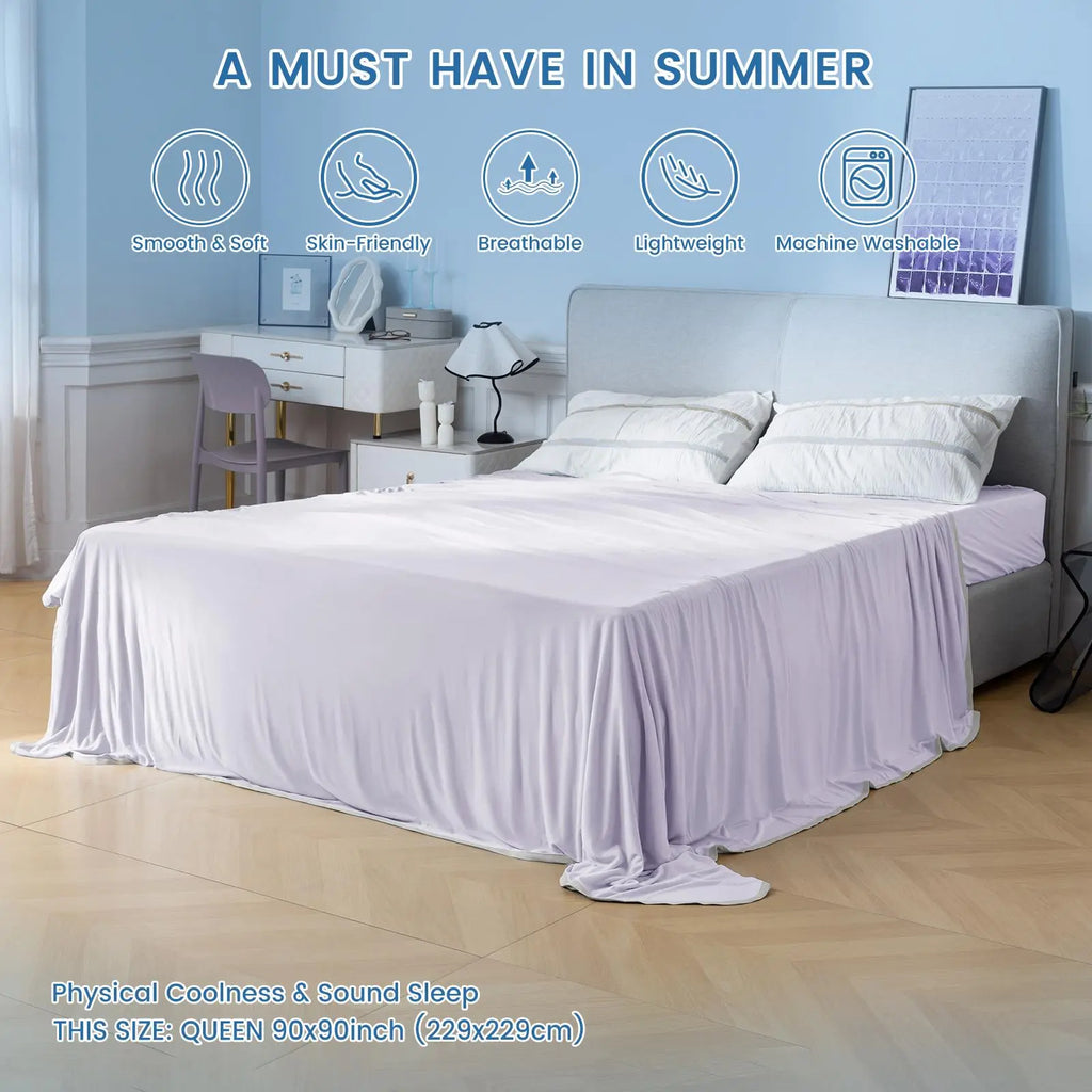 Summer Cooling Blanket, Machine Washable Blanket, Cold Air Conditioning Nylon Blanket, Lightweight Breathable Soft Cooling Smooth Blankets for Sleeping, Cozy Room Accessories, Mother'S Day Gifts, Bedroom Accessories #GLOBAL PICKS