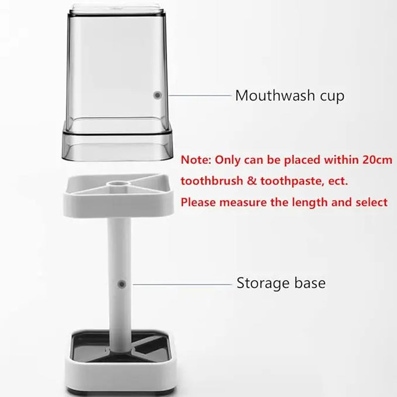 Toothbrush Holder Stand with Cover/Cup, 3 Slots for Toothbrushes, Compatible with Toothpaste & Razor Comb, Vanity Organiser White