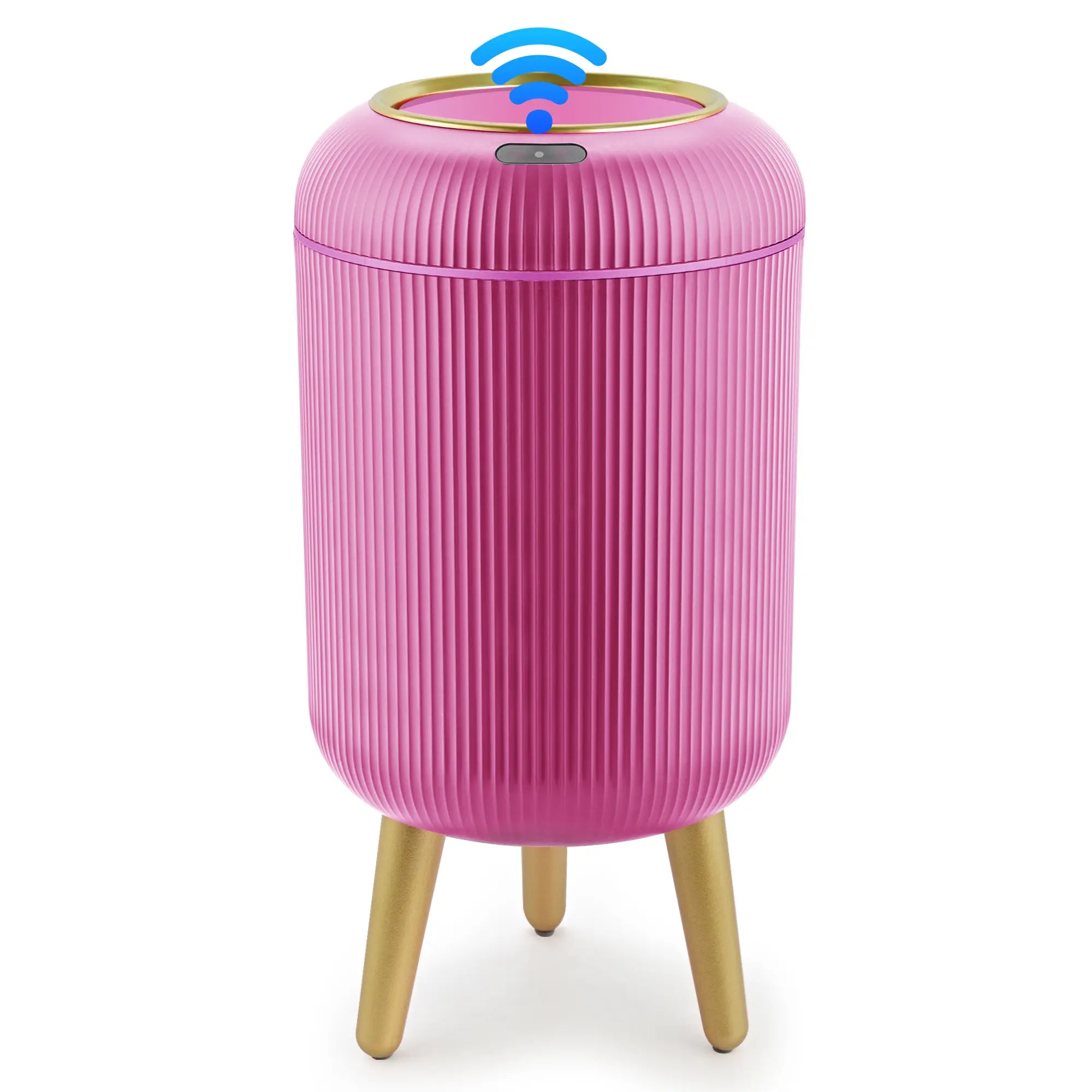 Pukomc Smart Sensor Waterproof Trash Can - Flip Top, Cute Nordic Style Design Springtok Homewares Space Saving Bins White Automatic Dispenser Bathroom Accessories