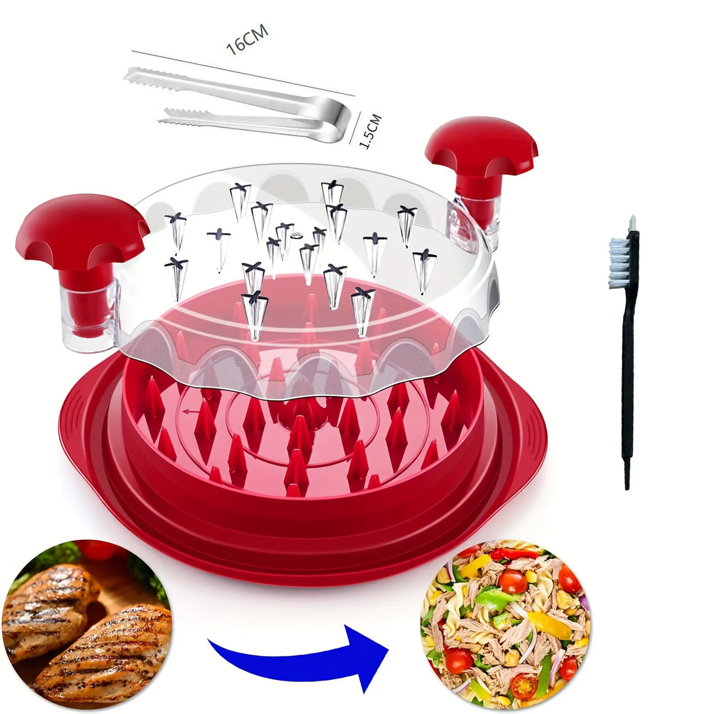 Chicken Shredder Large Chicken Breast Shredder Tool Twist with Anti-Slip Strip, Ergonomic Handle, BPA Free, Meat Shredder Tool Chicken Shredder Tool Twist with Heat Resistant Tong and Cleaning Brush