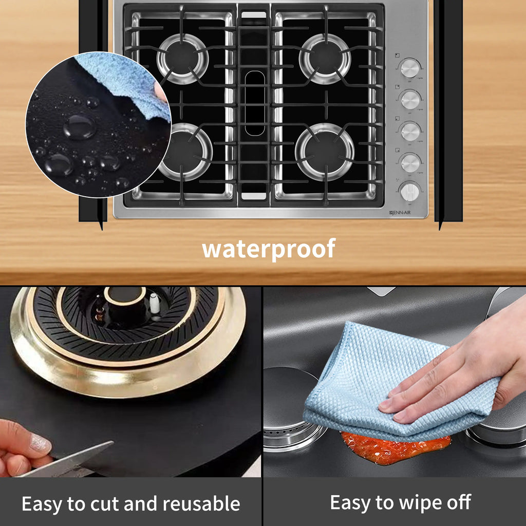 Gas Burner Mats for Samsung Gas Stove – Heat Resistant, Oil Resistant, Non-Slip, Reusable Stove Protectors for Easy Cleaning Kitchen Cooking