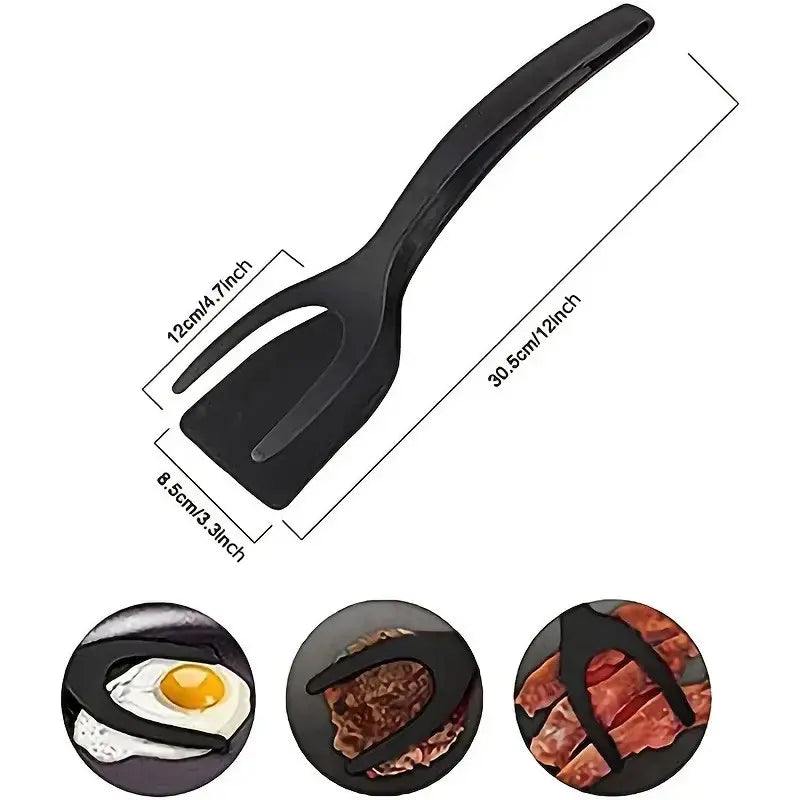 2-In-1 Silicone Non-Stick Spatula, 1 Count Slotted Design Kitchen Tool for Easy Flipping & Serving, Kitchen Utensils & Gadgets, Kitchen Cooking Accessories