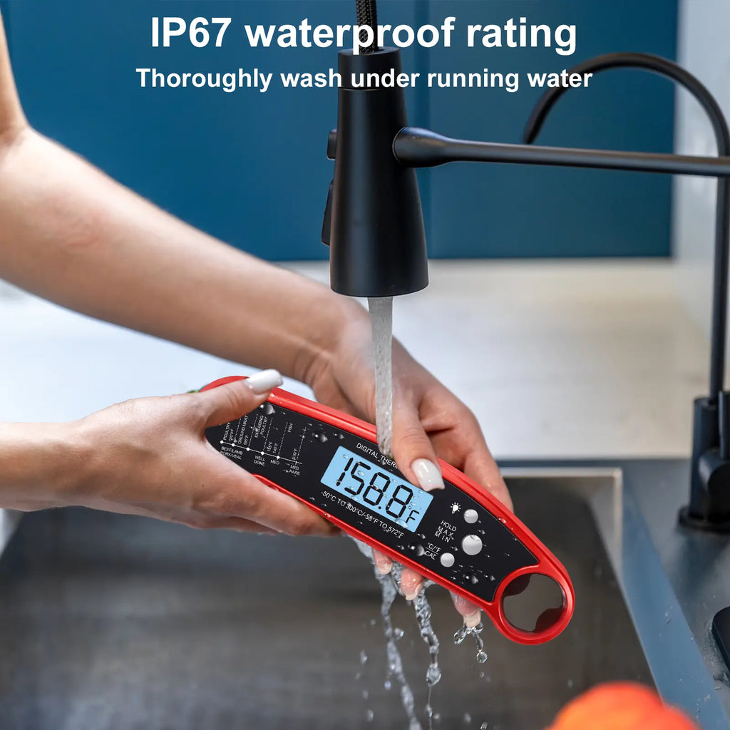 Professional-Grade Instant-Read Meat Thermometer Measures Temperature in Just 3 Seconds Features Backlit Display Waterproof Ideal for Cooking Grilling and Baking Perfect Kitchen Gift for Men Fathers and Mothers