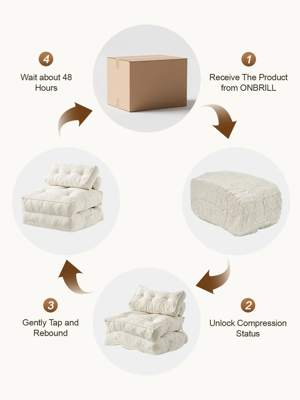 【Dealsforyoudays】Onbrill Folding Sofa Bed with Pillow, Convertible Sleeper Chair with Back Support, Corduroy Portable Fold Out Chair Bed, Comfy Floor Sofa Lounge for Living Room, Single