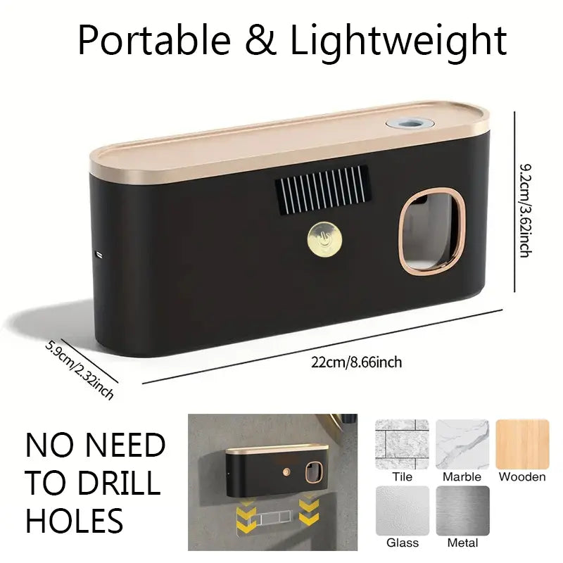 Smart UV Toothbrush Sterilizer with Automatic Toothpaste Dispenser, Wall-Mounted Multifunctional Toothbrush Holder, Intelligent Electric Toothbrush Stand for Home Bathroom Use.