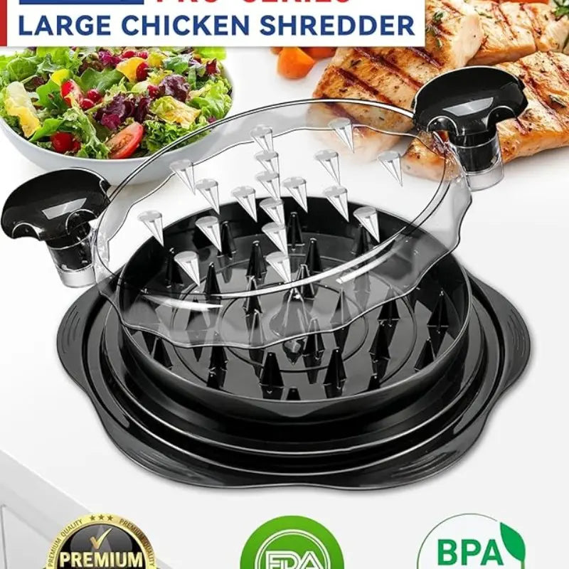 Manual Meat Shredder Tool with Transparent Lid, Ergonomic Handle and Strong Anti-Slip Strips, Bpa-Free Kitchen Shredder, Food Shredder Tool, Ideal for Shredding Chicken, Pork & Beef Kitchen Utensils Tools #GLOBAL PICKS