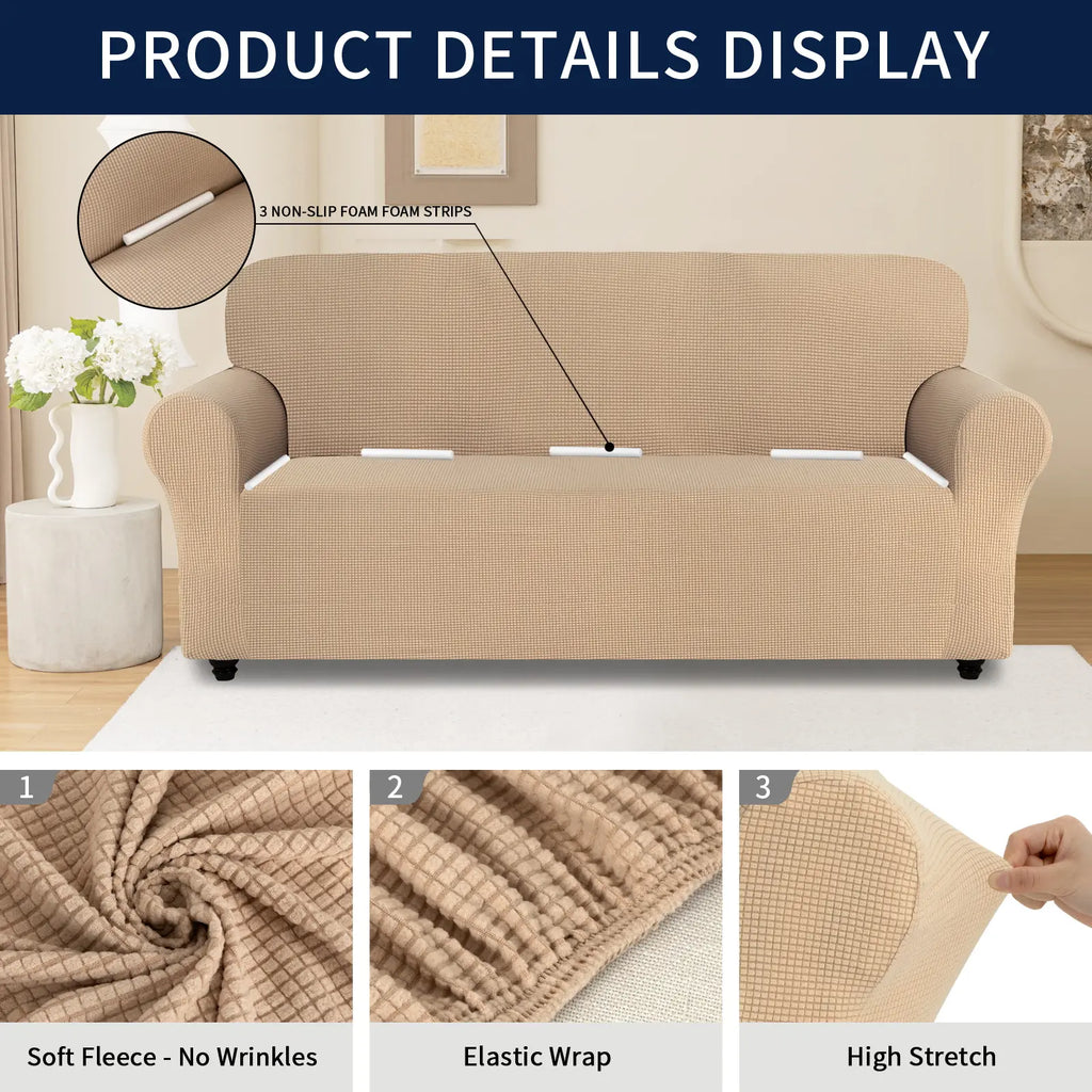 Easy-Going Stretch Sofa Slipcover for 1/2/3 Seats, Pet-Friendly Couch Cover, Washable Soft with Elastic Bottom, Polyester Spandex Jacquard Fabric, Sofa Makeover, Livingroom Decor, Furniture Protector