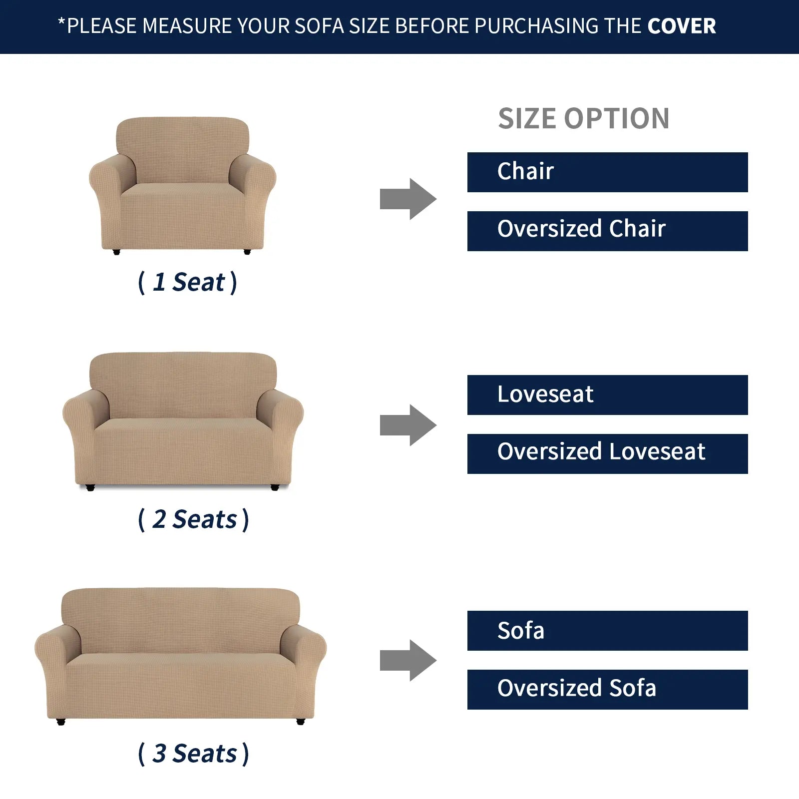 Easy-Going Stretch Sofa Slipcover for 1/2/3 Seats, Pet-Friendly Couch Cover, Washable Soft with Elastic Bottom, Polyester Spandex Jacquard Fabric, Sofa Makeover, Livingroom Decor, Furniture Protector