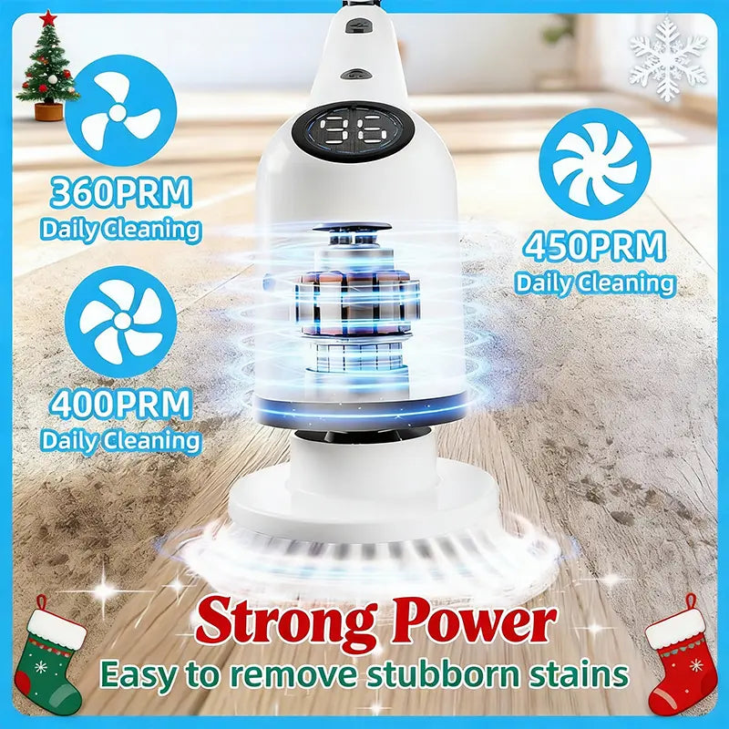 【Mother'S Day Gift】Electric Spin Scrubber Cordless Shower Scrubber with Lpx7Waterproof Brush Multi-Surface Uselong Battery Life 3 Adjustable Speed Extendable Handle 9Replaceable Brush Heads Multi-Purpose Cleaning Kit Forbathroom Kitchen Utensils, Cool Te