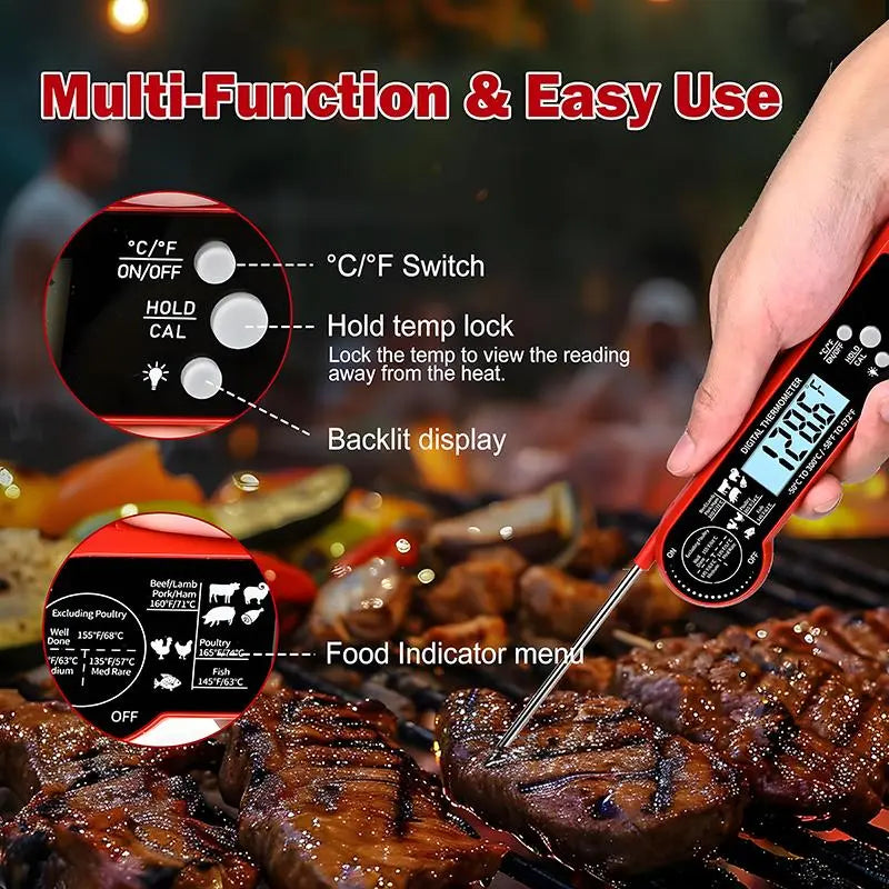 Digital Meat Thermometer, Food Thermometer, 1 Count Instant Reading Measuring Meat Thermometer, Digital Probe for Kitchen Accessories, Kitchen Gadgets for Grilling and Cooking, Kitchenware