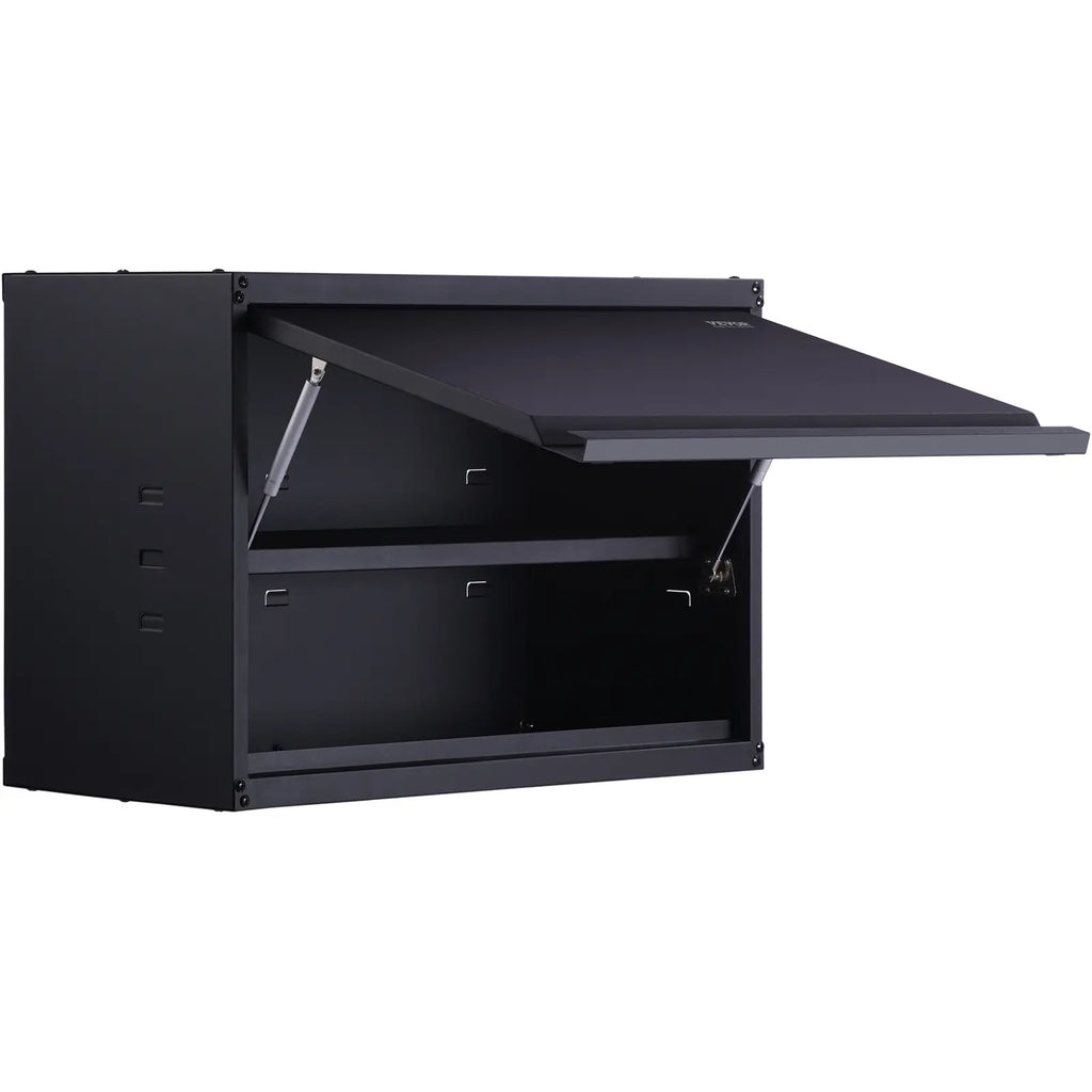 【Fathersdaygift】Vevor Metal Storage Cabinet, 120Lbs Load Capacity per Shelf, 20'' Tall Wall-Mounted Powder-Coating Steel Garage Cabinet with Adjustable Shelf, Press to Lock & Open Door, Perfect for Office Home Garage, Adjustable Side Cabinet