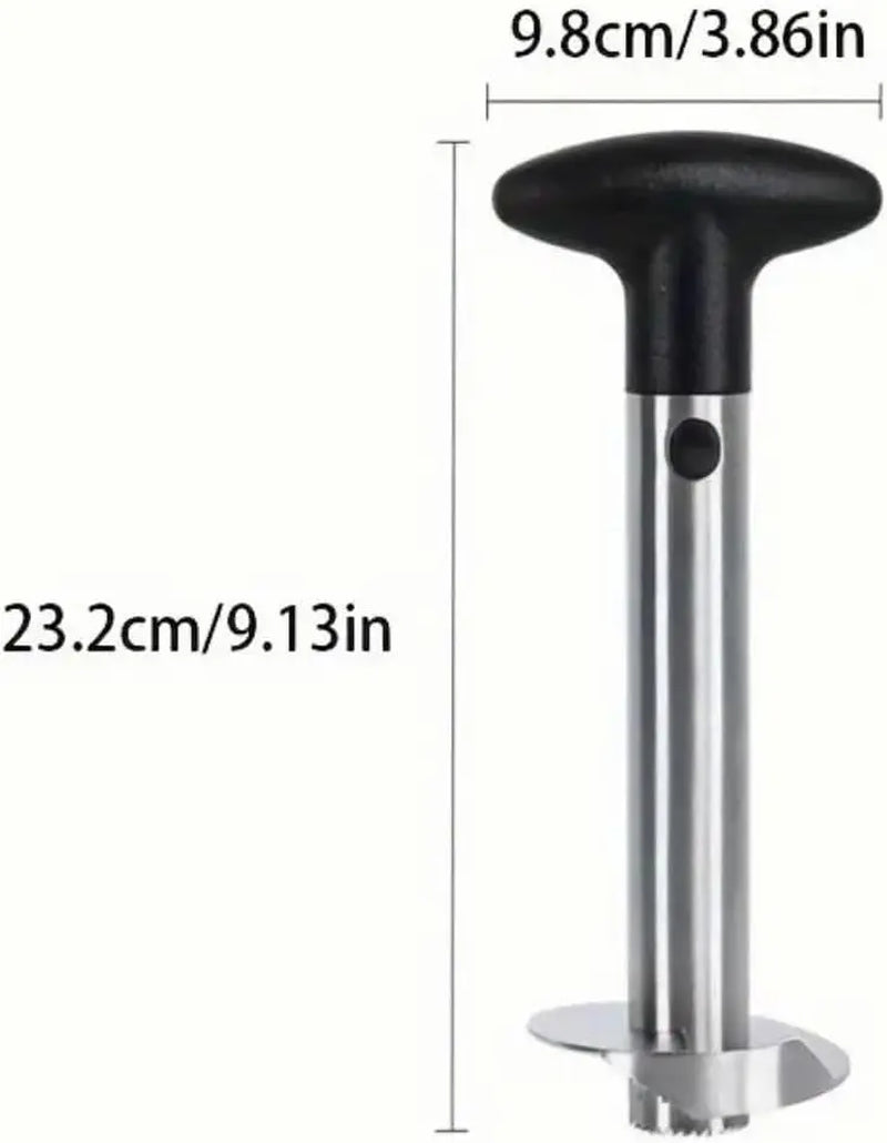Stainless Steel Pineapple Corer, Detachable Handle Fruit Cutter-Peeler-Slicer, Fast & Easy Core Remover Kitchen Utensil, Multi-Purpose Kitchen Supplies & Gadgets, Durable Tool with 1-Year Warranty & Recipe Ebook