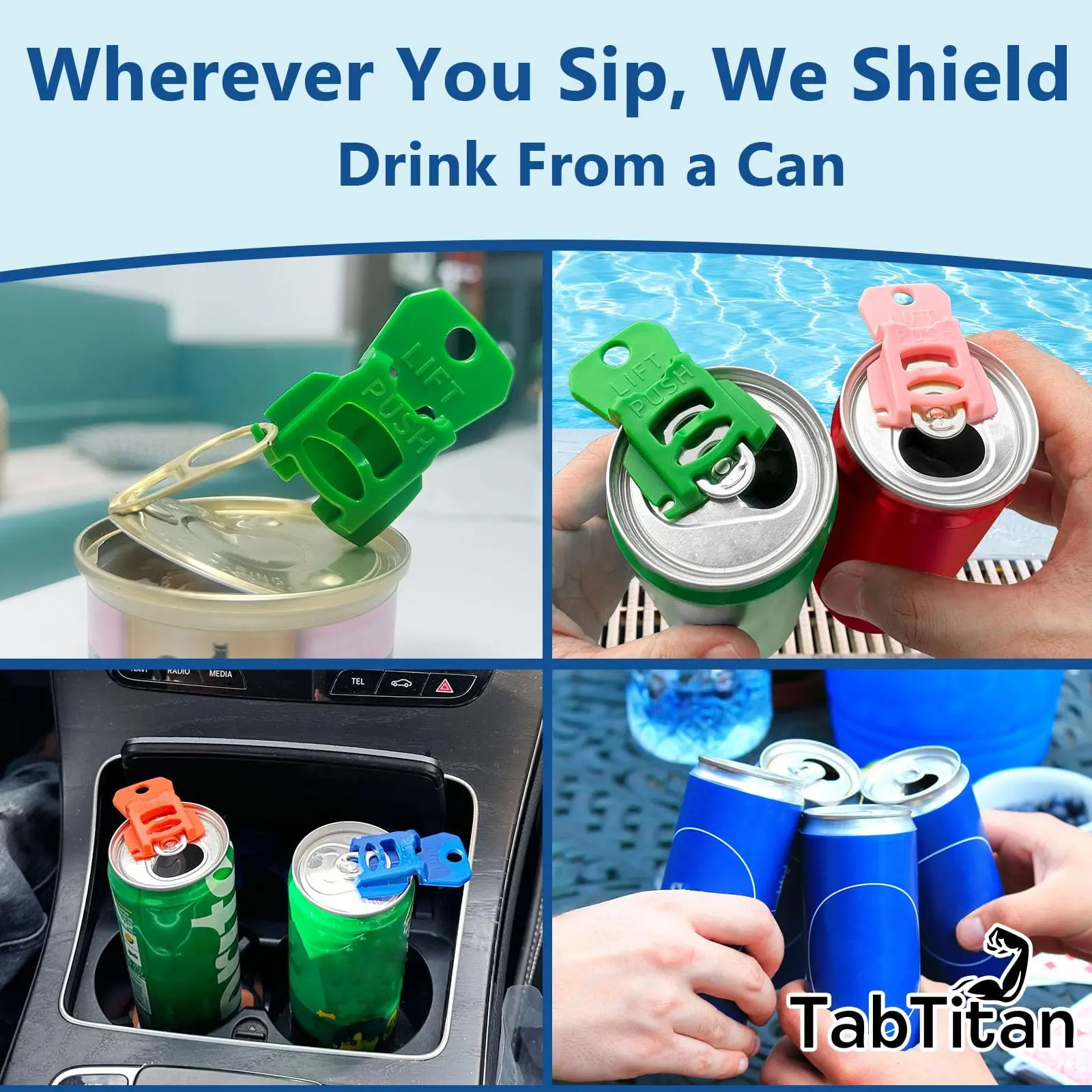 Complete Cover Easy Tab Opener New and Improved 6PK Beverage Barricade 2.0. Colorful Drink Can Protector Cap for Soda, Beer, Coke Shields from Bugs, Bees, Dust at the Party, BBQ, Beach