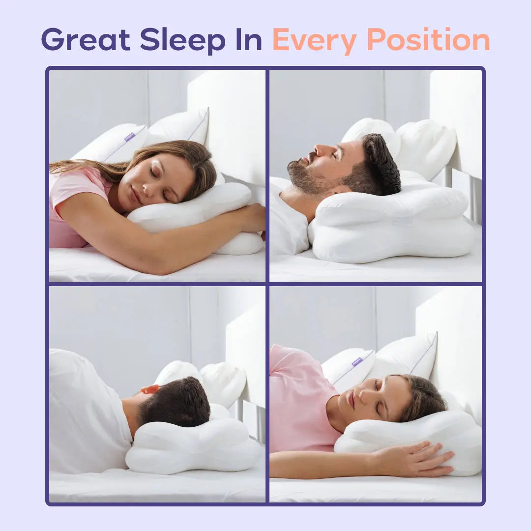 Mellow Sleep | 2 Cloudalign Pillows + 2 Free Cooling Pillowcases - Ergonomic Cervical Pillow +Dual-Height Memory Foam with Cooling Pillowcase for Side Back & Stomach Sleepers Best Pillow 2025 Awarded