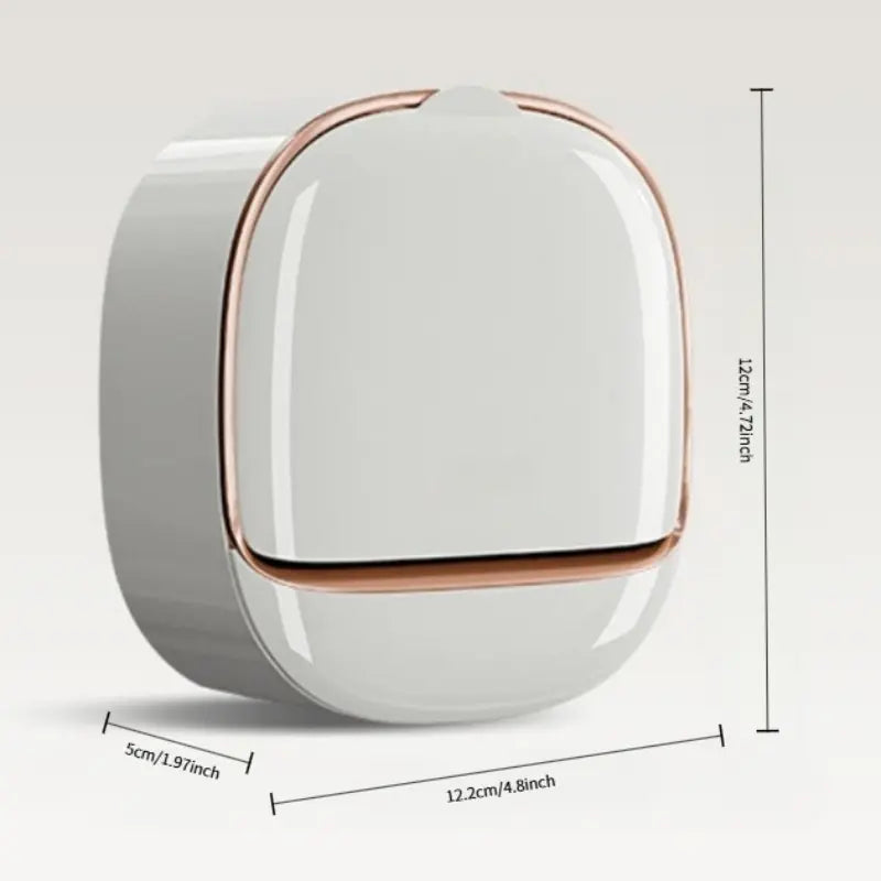 Wall-Mounted Soap Dish with Drainage Box - Waterproof Soap Holder for Shower with Flip Lid, Punch-Free Design to Keep Soap Bars Dry